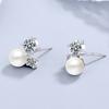 Женские серьги-гвоздики из стерлингового серебра S925 с жемчугом и жемчугом Простой и свежий универсальный изящный орнамент