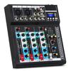 Depusheng HT4 Bluetooth Compatible Professional Portable Digital DJ Console 4 Channel Mixer Audio Interface Mixing Board Studio Black W/USB Recording,