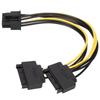 2 шт. Кабели питания Двойной 15-контактный SATA на PCIE 8-контактный штекерный адаптер питания графического процессора для компьютерных аксессуаров