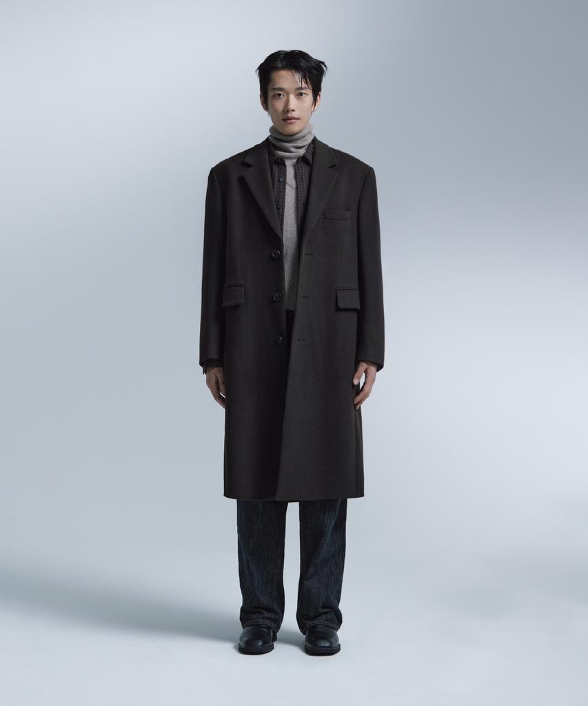 Nonblank [Nonblank X Fashion Planet] Single Long Coat_Dark Brown