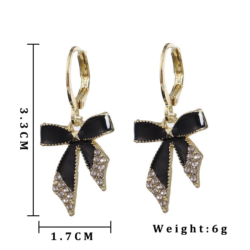 Черные эмалевые серьги-капли с кристаллами и масляной отделкой для женщин, новые модные круглые серьги-кольца для свадебной вечеринки, элегантные золотые украшения