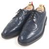 Dress Shoes Wingtip Full Brogue Navy Leather Mens 8 Used