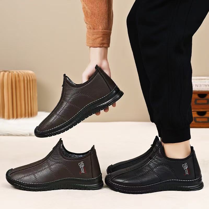 Warm Men'S Cotton Winter Shoes Thickened Outdoor Walking Boots Waterproof And Plush Waterproof Oversized Size 38-48