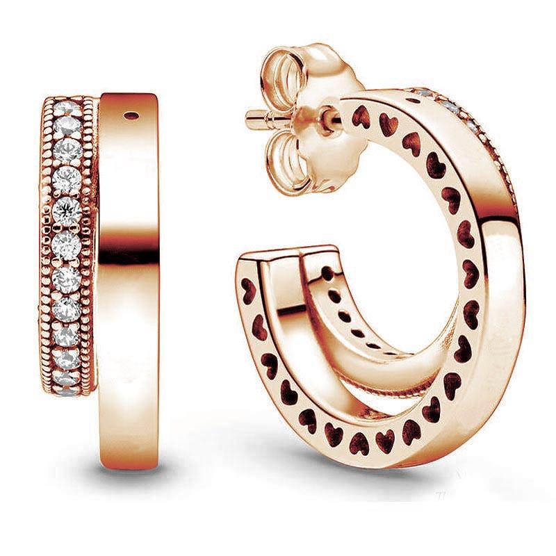 Серьги из стерлингового серебра 925 пробы Allure Of Faith Signature Circles Moments, очаровательные серьги-кольца с двойным кольцом для женщин, модные украшения