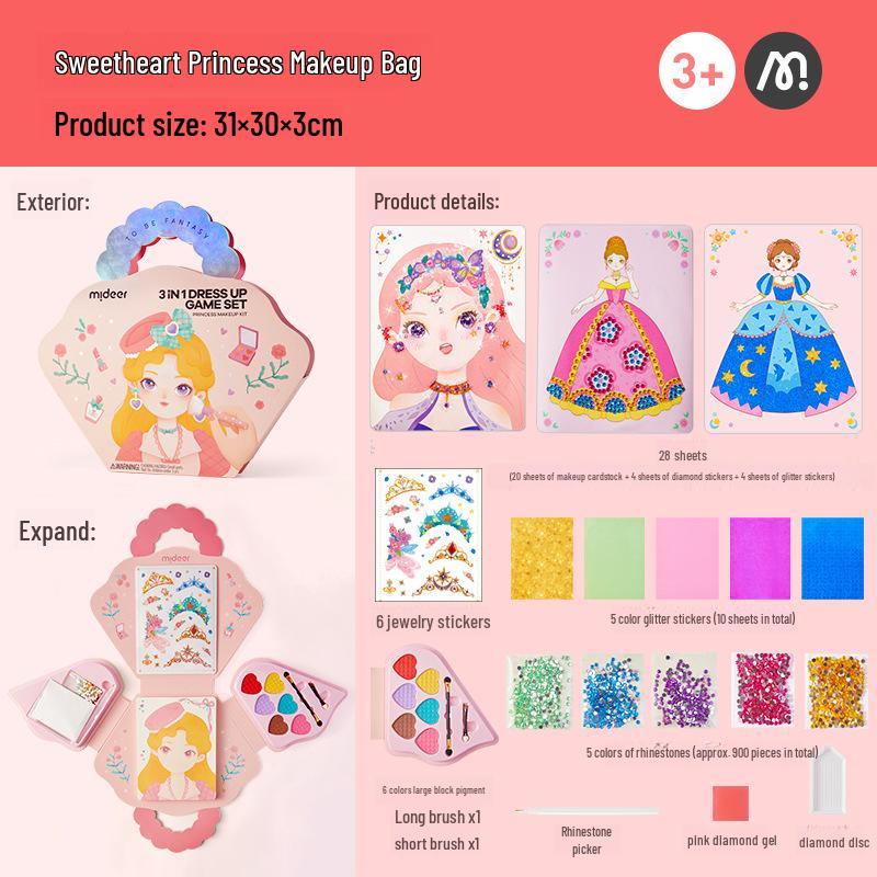 Mideer Milu Princess Makeup Bag - DIY Creative Toy for Girls, Handmade Makeup Book, Perfect Birthday Gift