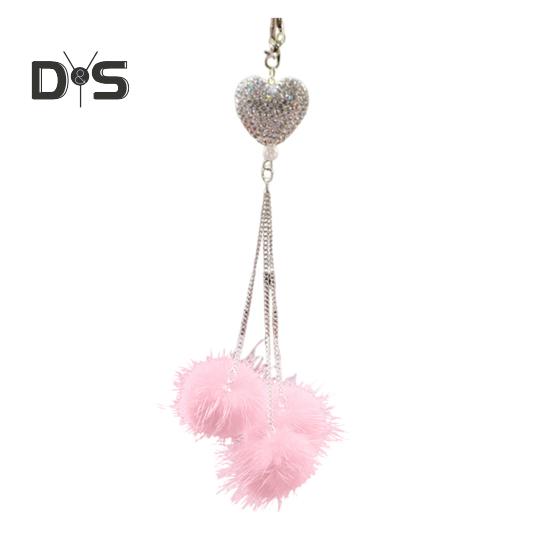 Подвесной кулон в форме сердца, аксессуары для зеркала заднего вида автомобиля со шнурком, легко подвешиваемые сверкающие подвесные подвески