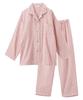 Nissen Pajama and Loungewear Gauze Size LL Set, Fall/Winter, Triple-Layer 100% Cotton, Collared, Open-Front Pajamas, Pink,