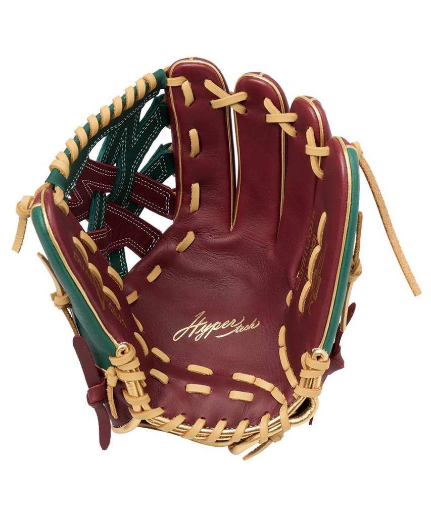 Rawlings HYPER TECH COLOR SYNC GR5FHTCN55W Бейсбольная перчатка для броска, Мягкая, Универсальная, Ракушка/Зеленый, 11,75 дюйма, Для правши