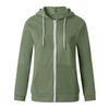 2021 Cross-Border Autumn/Winter Solid Color Hooded Zip-Up Sweatshirt with Drawstring and Pockets