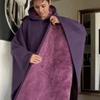 Yousheng Hooded Cape Jacket Blanket Hoodie Stress Relief Weighted Comfort Modern Style Casual Blanket Coat Daily Wear