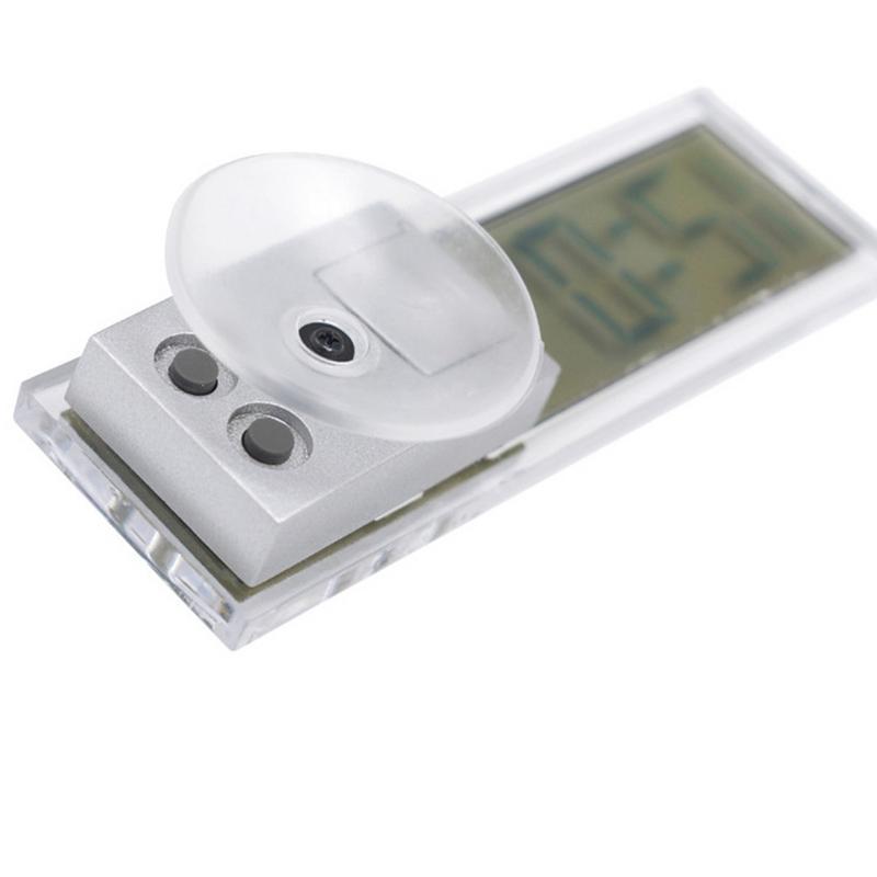 Мини-цифровые автомобильные электронные часы, высококачественные прочные прозрачные часы с ЖК-дисплеем и присоской