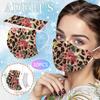 10PCS Adult Leopard Print Plus Flower Three-Layer Ddisposable Protective Mask
