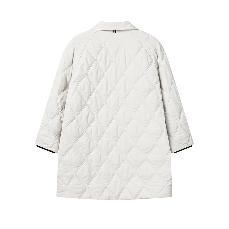 Fila Наследие Классический Минималистичный Модный Повседневный Универсальный Удобный Теплый Хлопковый Плащ Средней Длины Женские пальто Светло-Хаки F11W618908FLK