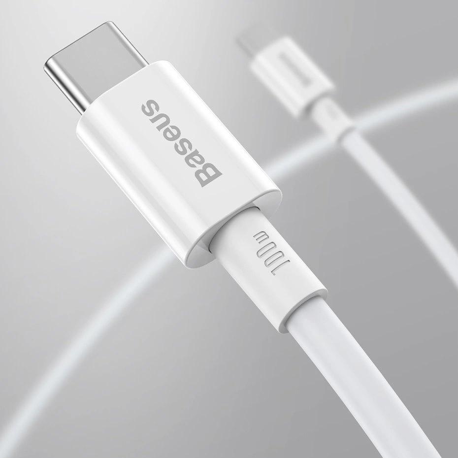 Baseus Superior Cable Usb Type C - Usb Type C Fast Charging Quick Charge / Power Delivery / Fcp 100W 5A 20V 2M White (Catys-C02)