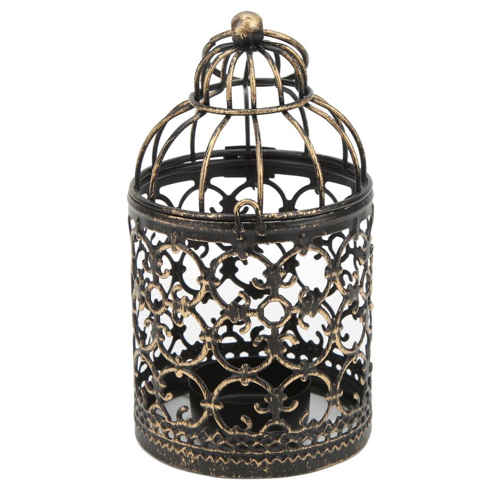 Brush Gold Vintage Candle Holder European Retro Hanging Candle Lantern Party Ambience