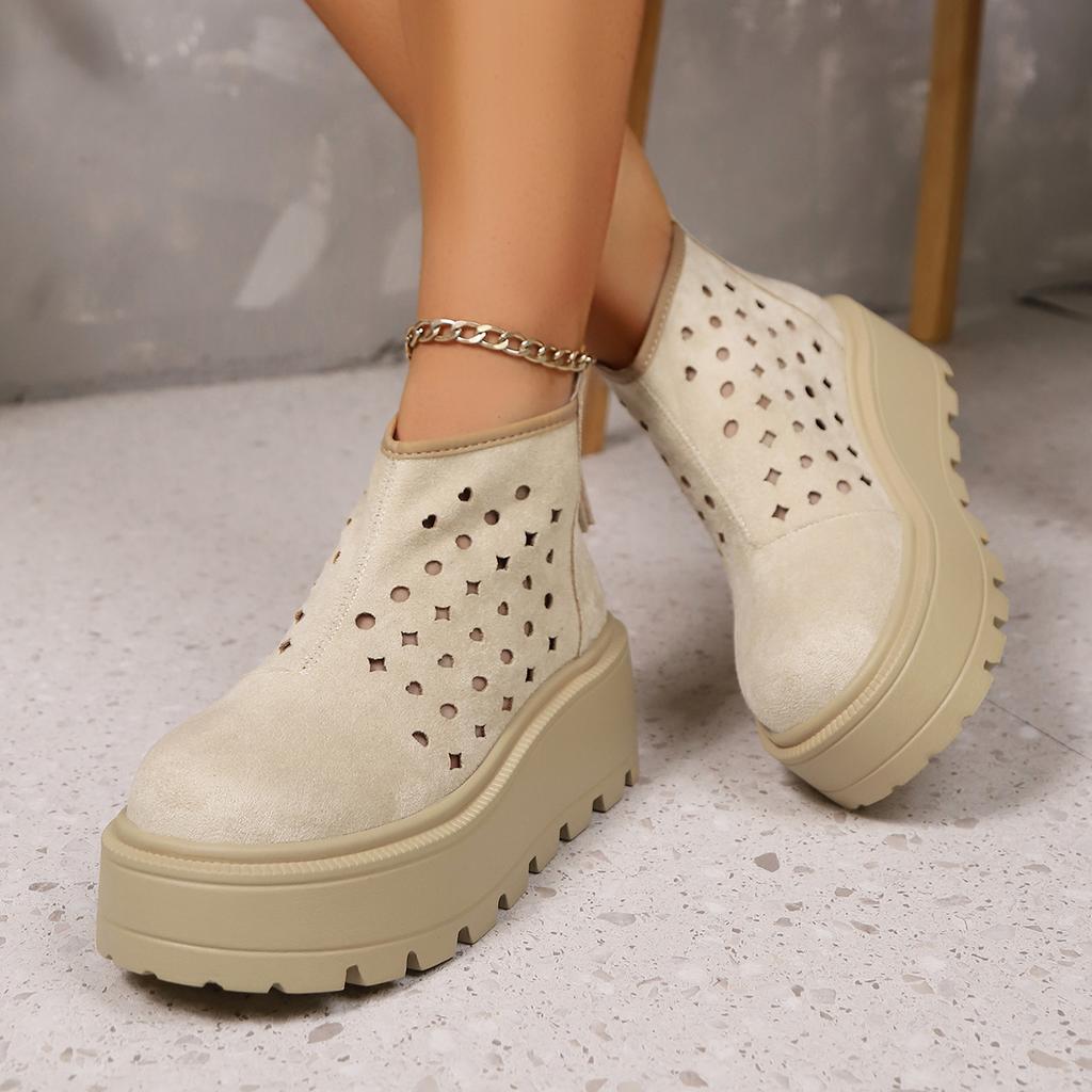 Повседневные ретро-сандалии ручной работы из натуральной кожи с перфорацией, ботинки на платформе, летняя новинка, круглый носок, шнуровка, мягкая обувь для женщин