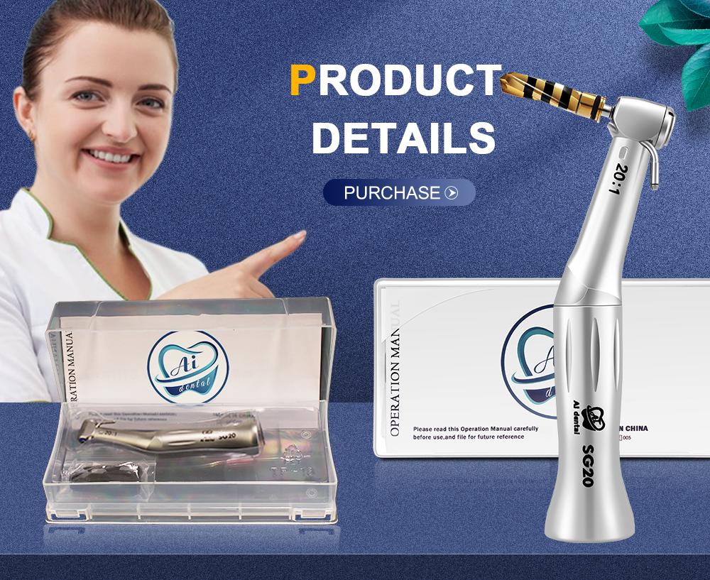Dental Implant Handpiece AI-SG20 20:1 Reduction Contra Angle Low Speed Push Button Chuck For Surgery