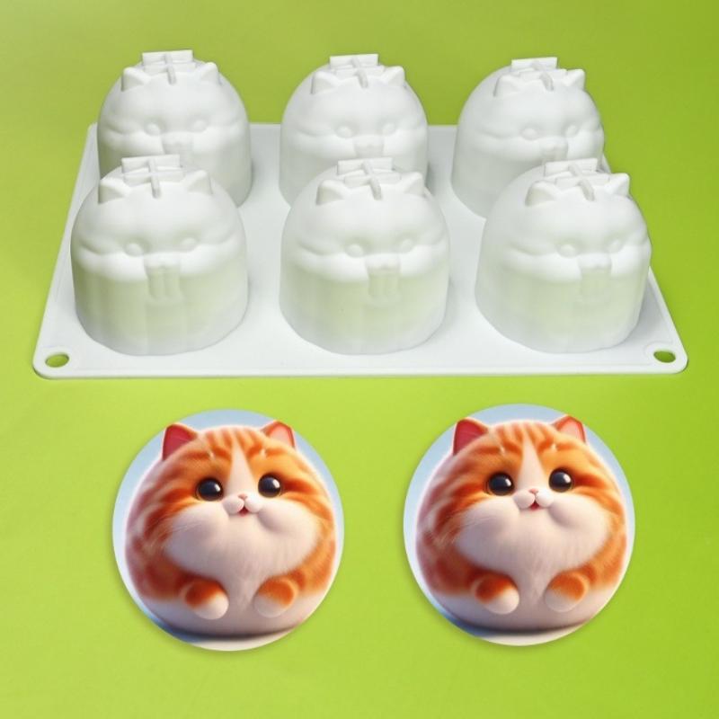 3D Милый Кот Пудинг Мусс Форма DIY Животное Моти Десерт Шоколад Силиконовая Форма Инструмент для Украшения Торта Кухонная Выпечка