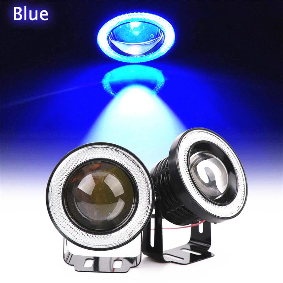 3,5" COB Противотуманная фара Проектор Автомобиль CCFL Синие Ангельские глазки Кольцо-гало ДХО Фара