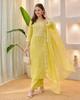 Женский дизайнерский хлопковый salwar-костюм Индийский Болливуд Топ Туника Курта Брюки Дупатта Набор Платье