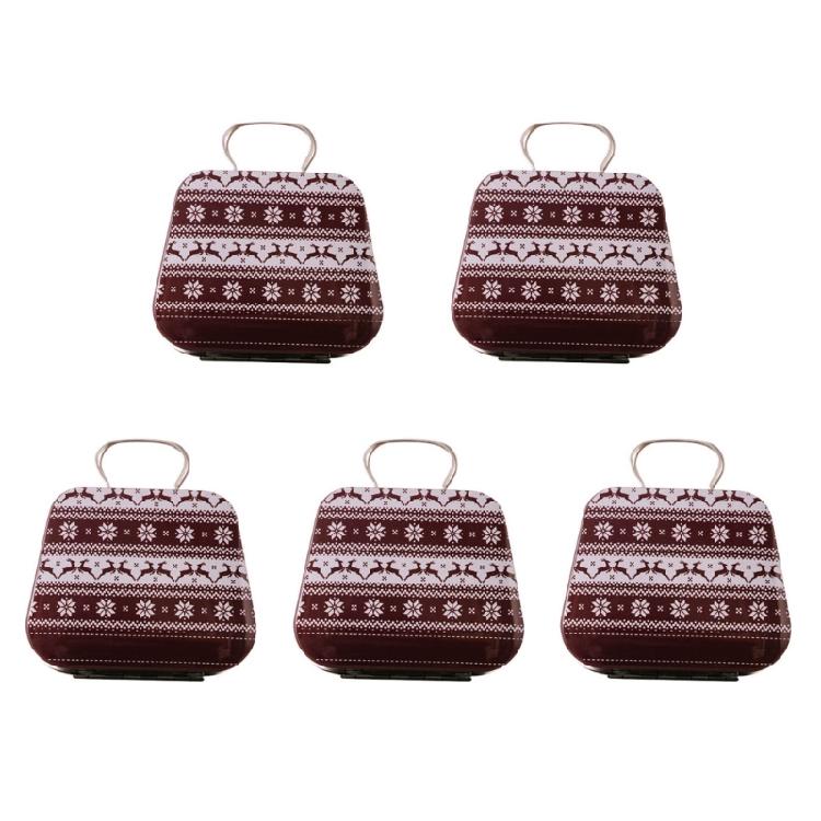 5 шт. Декоративные рождественские жестяные коробки для конфет, Упаковочная коробка для подарков на вечеринку, Портативные органайзеры для конфет, Жестяные банки для сладостей с ручкой