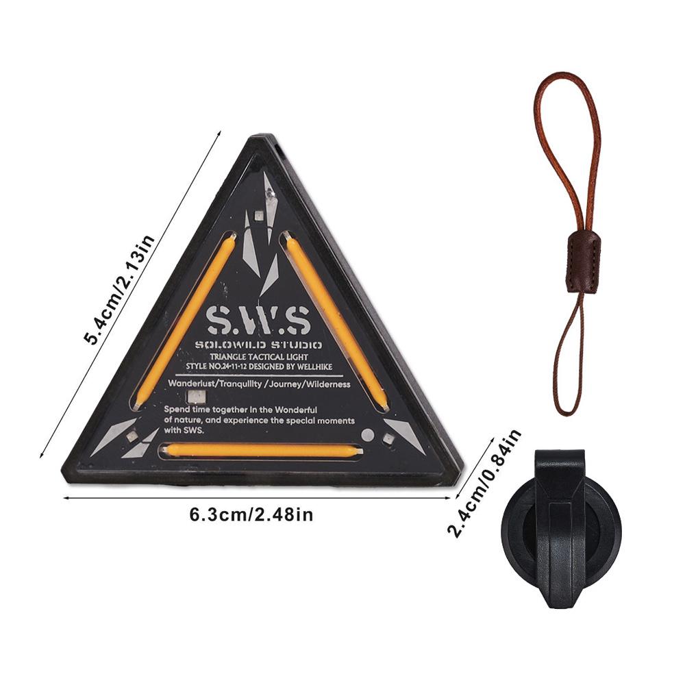 Outdoor Wind Rope Buckle Tactical Triangle Lights Multiple Lights Modes High Range Warning Lights Night Camping Portable Lights