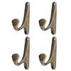 4 Sets Clothes Hook Zinc Alloy WallMounted Towel Hat Coat Hanger Home Organizer(SPN0001 Black Brown Bronze )