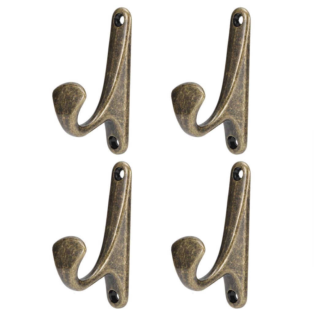 4 Sets Clothes Hook Zinc Alloy WallMounted Towel Hat Coat Hanger Home Organizer(SPN0001 Black Brown Bronze )