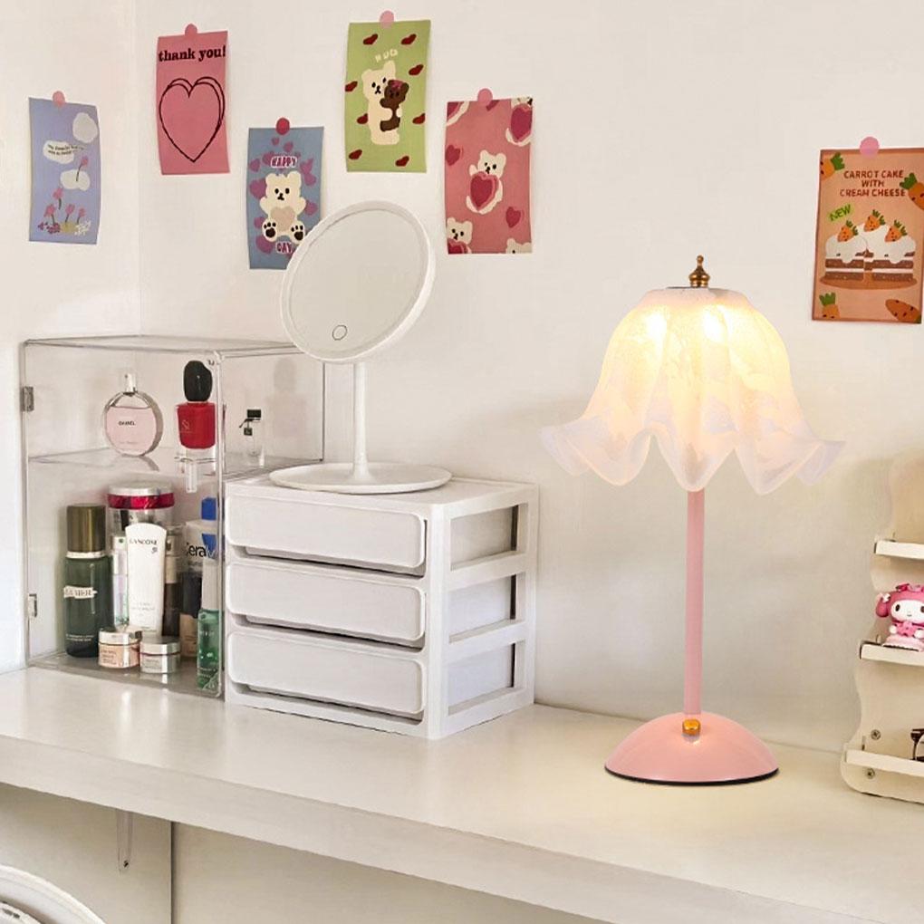 Настольная лампа в французском романтическом стиле с цветочным рисунком для спальни, ночник, прикроватный ночник для спальни.