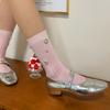 Womens Ribbed Crew Socks, Thin Comfort Breathable Rhinestone Socks, Above Ankle Crew Socks for Womens Schoold Girl