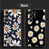 Красивый чехол с ромашками для Samsung Galaxy S21 FE S24 Plus S23 Ultra S20 S25 Edge Черный Мягкий чехол для телефона