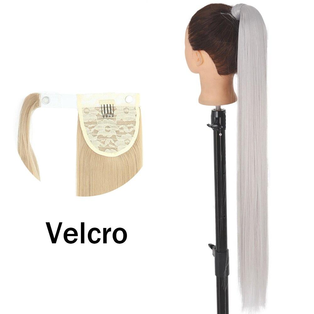 XINRAN Женский супер длинный прямой парик с хвостиком, красочный галстук-бабочка на липучке, наращивание волос с конским хвостом, синтетический термостойкий конский хвост