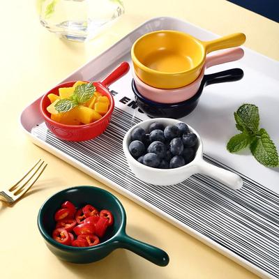 Мини соусница с ручкой, бытовая керамическая тарелка для соуса, японская, для салата, приправа, сервировочный инструмент, кухонные подставки для палочек