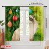 2pcs,2D Plane Printing Curtains Digital Printed Longhair Cat by Tree Durable Polyester (without Rod) Art Deco Festive Use for