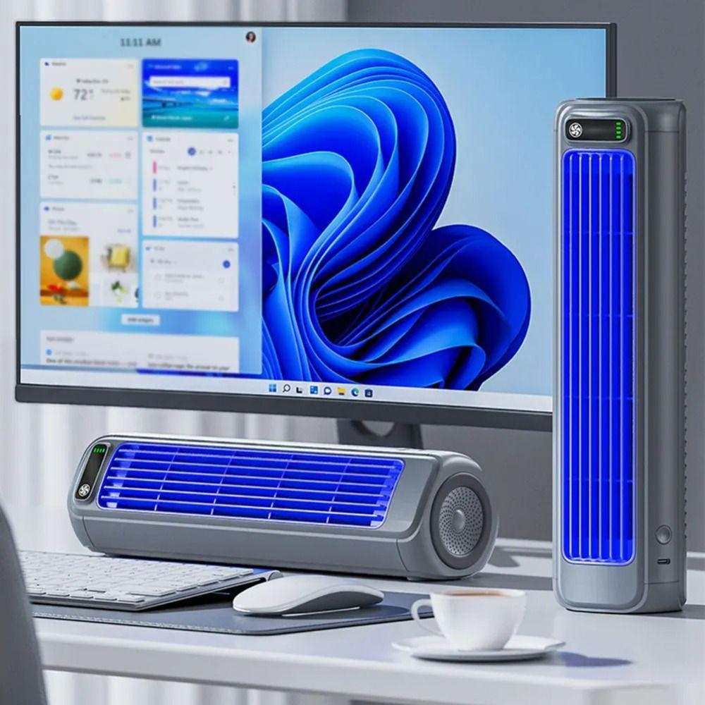 Rechargeable Desk Fan Quiet Wall Mount Fan Circulating Fan Tower Fan  Living Room
