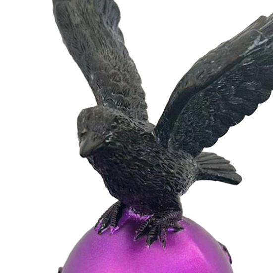 Gothic LED Table Lamp Raven's Moonlight/Pterosaur Desk Lamp Mysterious Crow/Dinosaur on Glowing Orb Sculpture for Halloween Fantasy Indoor Home Decor