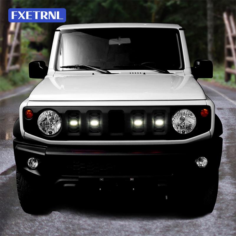 Для Suzuki Jimny JB64 JB74 2019 2020 2021 2022 2023-2026 Автомобильная передняя решетка с светодиодными огнями Внешние лампы решетки 12В Декоративный свет