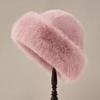 Winter Hat for Women Faux Fur Fluffy Bucket Hat for Women Luxury Plush Thicken Snow Fur Bucket Hat Soft Panama Cap