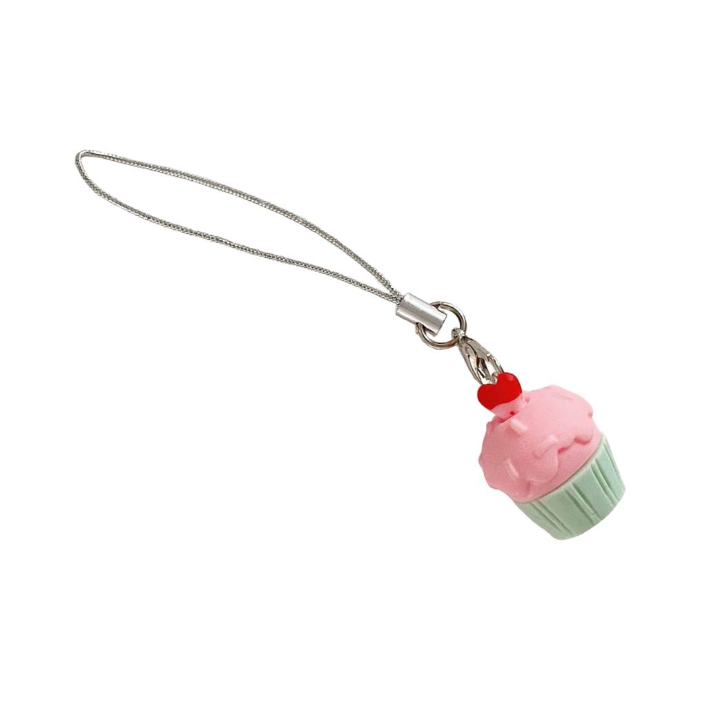 Sweet Cake Charm Keychain Fashion Resin Bag Pendant for Women and Girls Unique Keyring Handbag Decoration Accessory