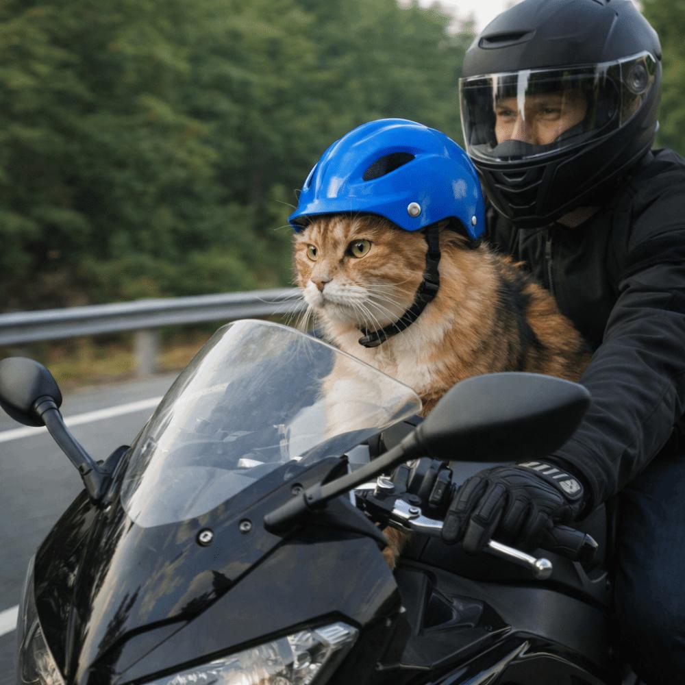 Adjustable Dog Helmet Comfortable Fit Cat Locomotive Helmet Fashion Dog Riding Helmet  Traveling