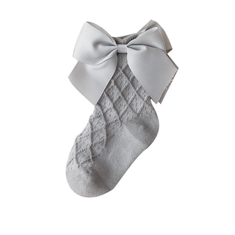 0-3Years Baby Girl Socks Spring Summer Toddler Bow Cotton Mesh Lace Baby Knee Socks Middle Tube Infant Baby Princess Long Socks