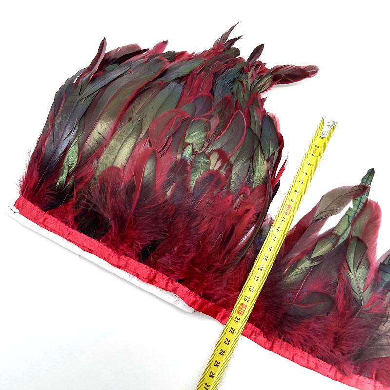 5-10Meter Natural Chicken Rooster Tail Feather Trims Fringe Plume for Needlework Sewing Accessories Decoration 13-18cm