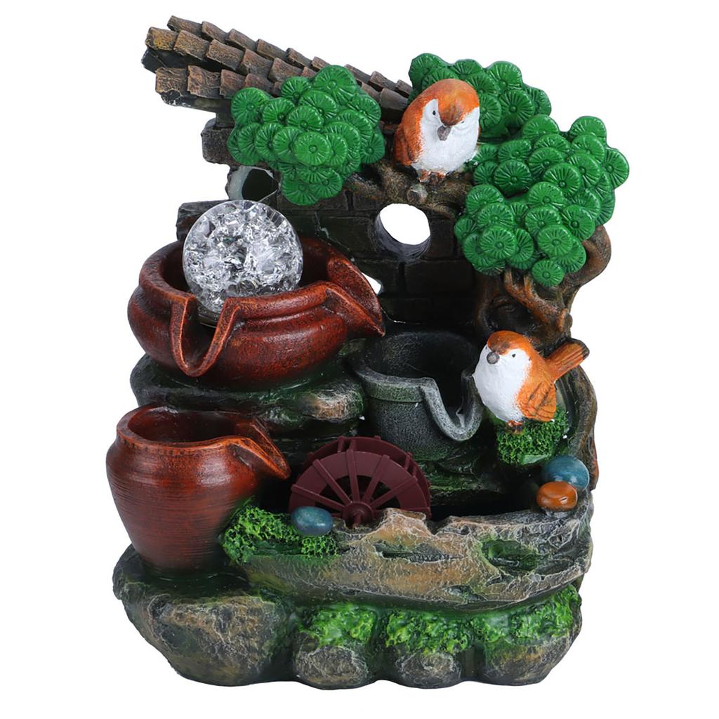 Оригинальный домашний настольный фонтанный орнамент, имитирующий рокарий, украшение стола с подсветкой, вилка 110 В