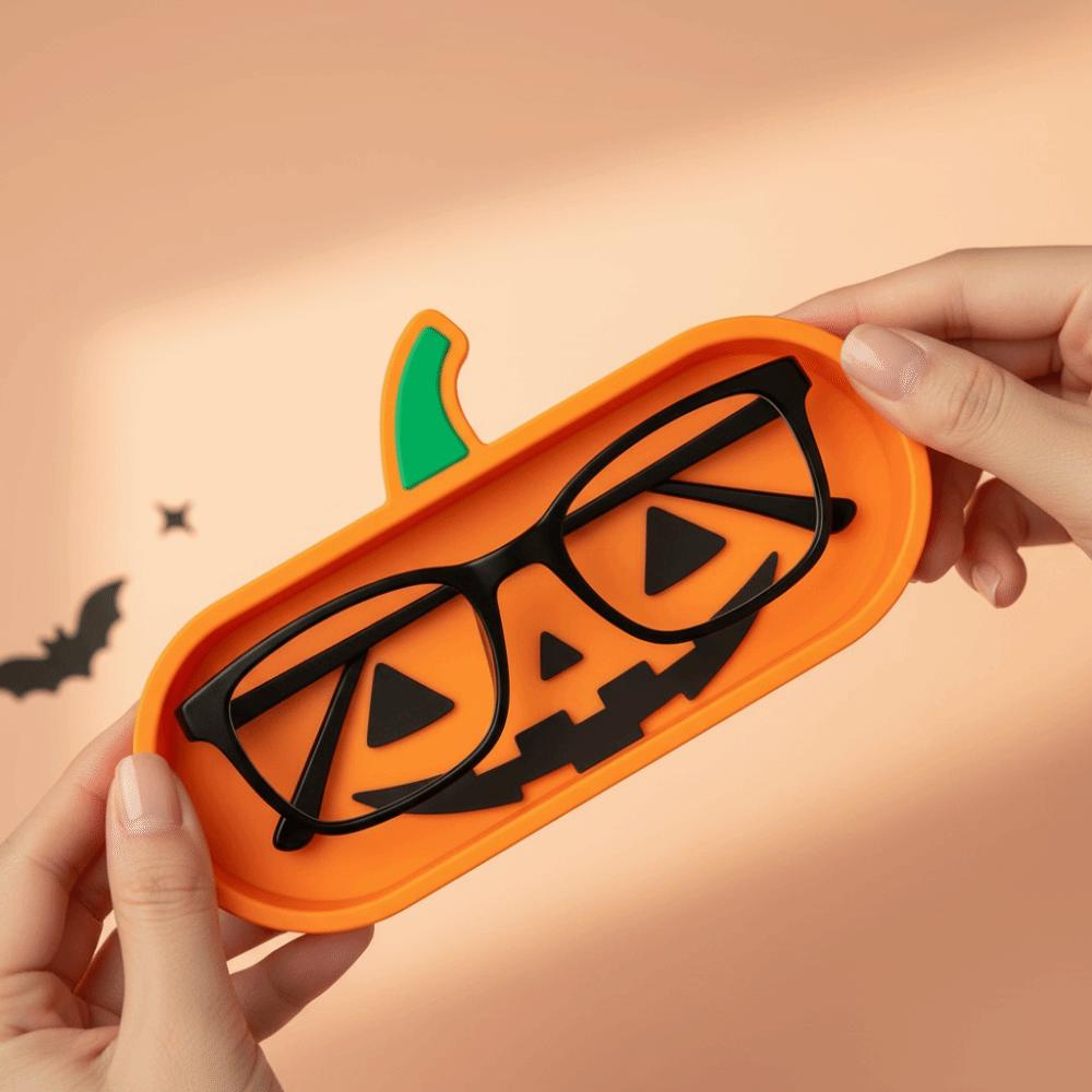 Smooth Finish Pumpkin Organizer Tray Orange Desk Trinket Holder Glasses Storage Case Home Storage