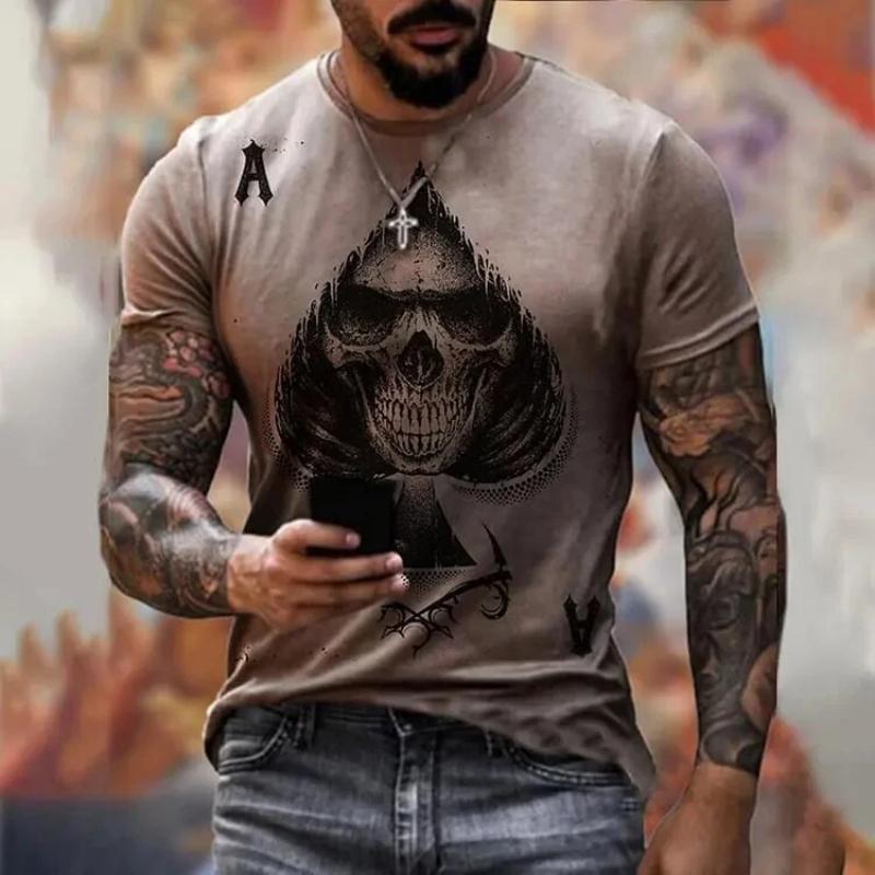 Summer Skull 3D Print T-Shirts Streetwear Horror Men Women Fashion Oversized Short Sleeve T Shirt O-Neck Tees Tops Clothing