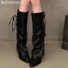 Женские высокие ботинки с острым носком на каблуке Зимние дизайнерские кожаные туфли Женский тренд 2024 Зимние ботинки Элегантные женские ботильоны Челси