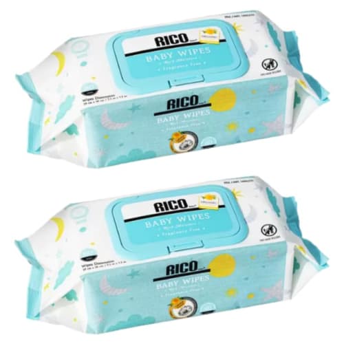 RICO Baby Wipes, 80 sheets (1 pack) x 2 packs