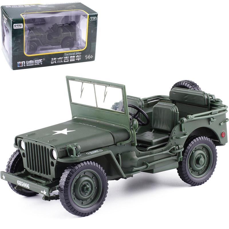 1:18 Виллис Мб Армия США Вторая Мировая Война Военный Джип 4WD Военный Внедорожный Командный Транспорт Средство Сплав Металл Литье под Давлением Модель Автомобиля Симуляция Дом