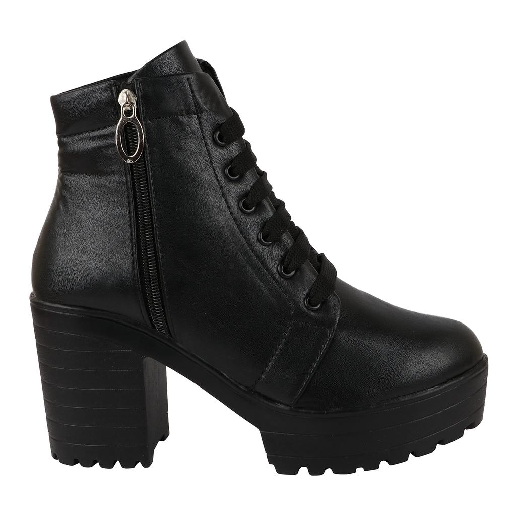 Shoetopia Женские короткие ботильоны на массивном каблуке с нескользящей подошвой, удобные модные ботильоны на щиколотку | Мягкая амортизирующая подошва | Для повседневной носки, вечеринок и зимы