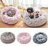 Dog Round Winter Warm Sleeping Bag Long Plush Soft Pet Bed Calming Bed
